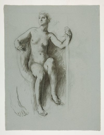 Undersøgelse for figur af Genius of State, i af Edwin Austin Abbey