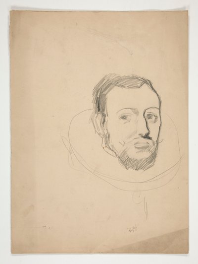 Studie til leder af en mand: skitse til vægmaleri til statens hovedbygning i Harrisburg, Pennsylvania, 1902-1911 (fuldført af John Singer Sargent) af Edwin Austin Abbey
