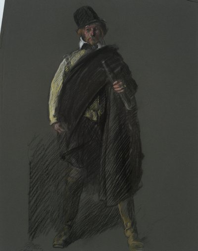 Studie til figuren af kaptajn Peter Minuit, i af Edwin Austin Abbey
