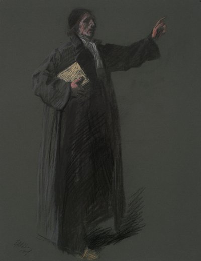 Studie til figuren af Johann Kelpius, i af Edwin Austin Abbey