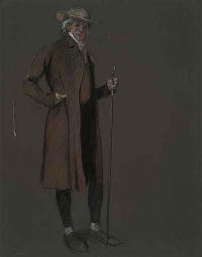 Studie til figuren af John Bartram, i af Edwin Austin Abbey