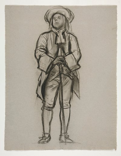 Undersøgelse af figuren Penn(?) eller Franklin(?) til vægmaleri i statens hovedbygning i Harrisburg, Pennsylvania, 1902-1911 (fuldført af John Singer Sargent) af Edwin Austin Abbey