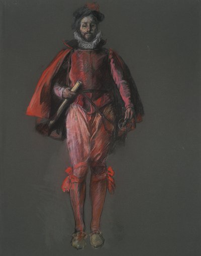 Studie til figuren af Sir Walter Raleigh, i af Edwin Austin Abbey