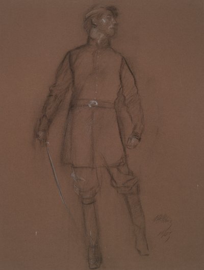 Undersøgelse af figuren af en borgerkrigsgeneral, i af Edwin Austin Abbey