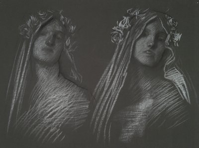 Undersøgelse for lederen af Blanchefleur for af Edwin Austin Abbey