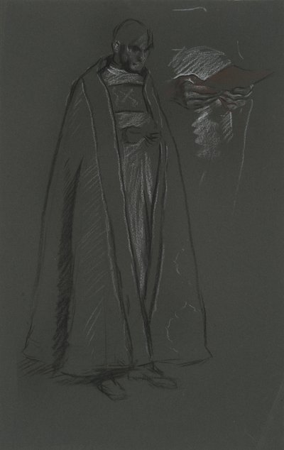 Studie af biskop til kroning af Edward VII af Edwin Austin Abbey