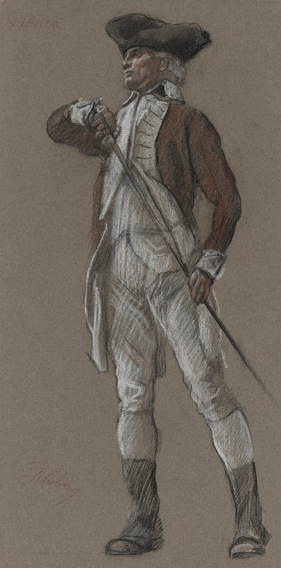 Studie af general Wayne, til vægmaleri i statens hovedbygning (Apotheosis of Pennsylvania) i Harrisburg, Pennsylvania, 1902-1911 (fuldført af John Singer Sargent) af Edwin Austin Abbey