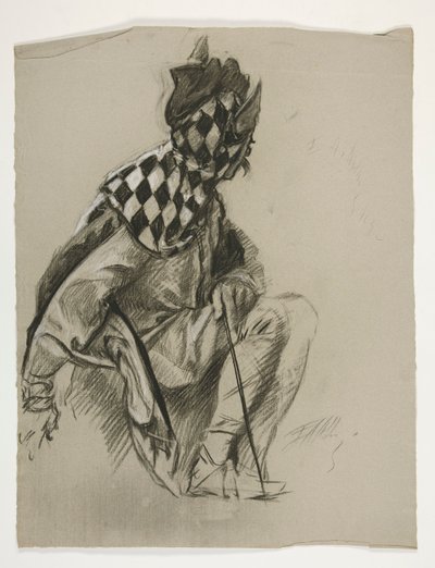 Studie af Jester (ubrugt), for Quest of the Holy Grail (en serie på femten malerier til Boston Public Library, afsluttet i 1901) af Edwin Austin Abbey