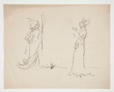 Studie af to figurer, fra kærlighed af Edwin Austin Abbey