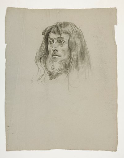 Studie af et hoved til kong Arthur af Edwin Austin Abbey