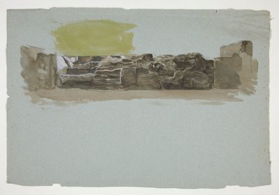 Studie af en stenmur af Edwin Austin Abbey