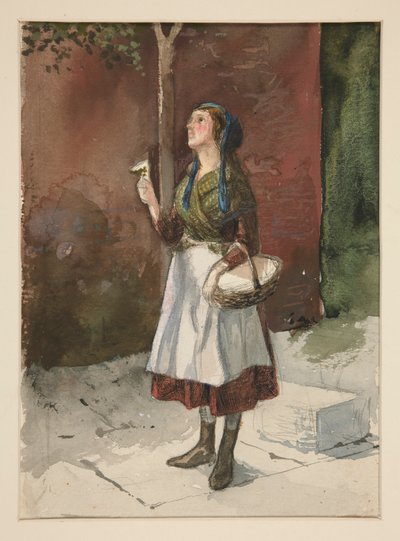 Studie af en ung pige i en have af Edwin Austin Abbey