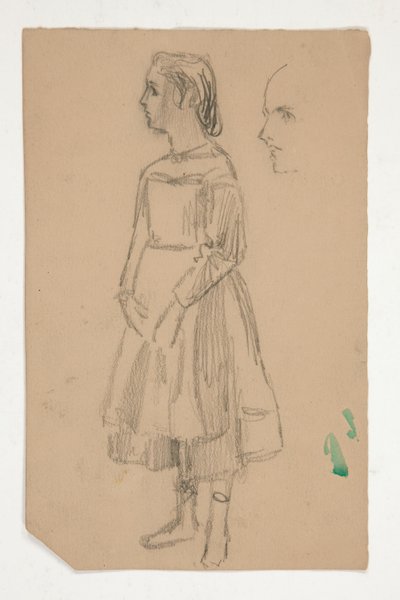 Studie af en ung pige i Pinafore af Edwin Austin Abbey