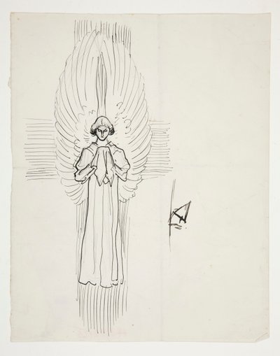 Study of an Angel, for The Quest of the Holy Grail (serie på femten malerier til Boston Public Library, afsluttet i 1901) af Edwin Austin Abbey