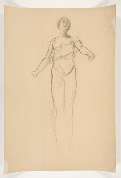 Studie af en allegorisk kvindelig figur til vægmaleri i statens hovedbygning i Harrisburg, Pennsylvania, 1902-1911 (fuldført af John Singer Sargent) af Edwin Austin Abbey