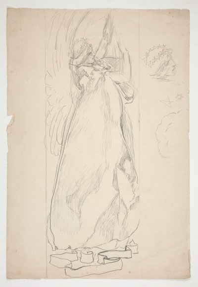Studie af en engel (til farvet glas? til et loft?) af Edwin Austin Abbey