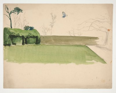 Undersøgelse af en lukket græsplæne og have af Edwin Austin Abbey