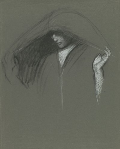 Undersøgelse af draperet hoved af af Edwin Austin Abbey