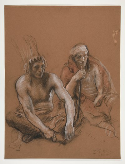Studie af to indere for af Edwin Austin Abbey