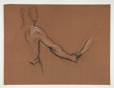 Studie af to figurer, der ryster hænder i af Edwin Austin Abbey