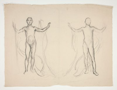Studie af to flammebærere af Edwin Austin Abbey