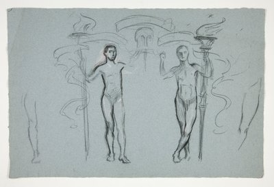 Studie af to flammebærere af Edwin Austin Abbey
