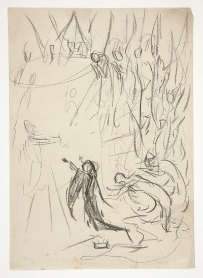 The Achievement of the Grail, studie for The Quest of the Holy Grail (serie på femten malerier til Boston Public Library, afsluttet i 1901) af Edwin Austin Abbey