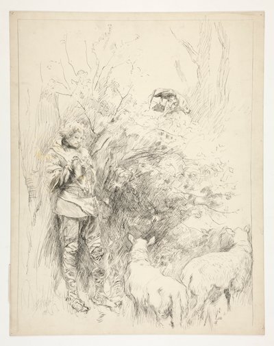 Sangen påskelilje. Hyrde og fjols af Edwin Austin Abbey