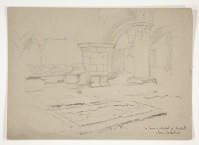 The Grave of MacLeod of MacLeod: Iona Cathedral af Edwin Austin Abbey