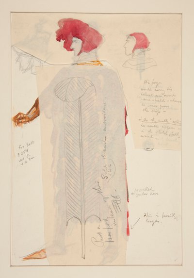Kongen bevæbnet, kostumeskitse til Henry Irving af Edwin Austin Abbey
