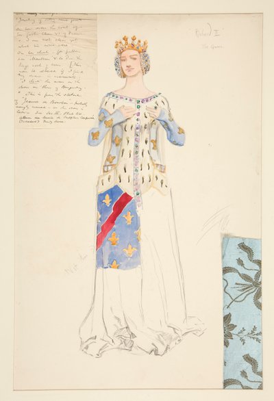 Dronningen, kostumeskitse til kong Richard II af Edwin Austin Abbey