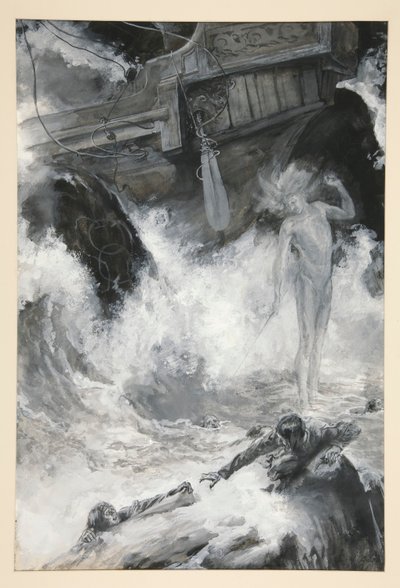 Skibsvraget, illustration til 1. akt, Scene i, Stormen af Edwin Austin Abbey