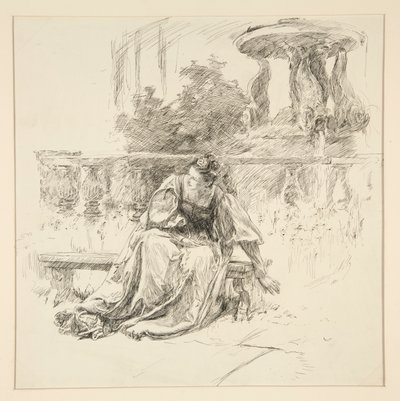 Det afrevne brev, fra 1. akt, Scene ii, Two Gentlemen of Verona af Edwin Austin Abbey
