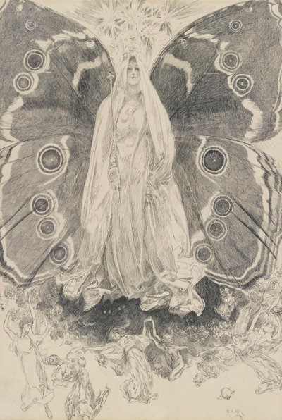 Titania, illustration til anden akt, Scene II, En skærsommernat af Edwin Austin Abbey