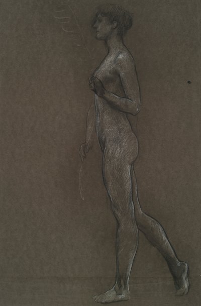 Uidentificeret figurstudie til vægmaleriprojekt ved Pennsylvania State Capitol Building, Harrisburg, 1902-1911 af Edwin Austin Abbey