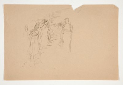 Uidentificeret illustration - Studie af tre kvindefigurer af Edwin Austin Abbey