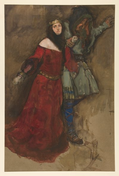 Uidentificeret scene, fra Hamlet eller Macbeth? af Edwin Austin Abbey