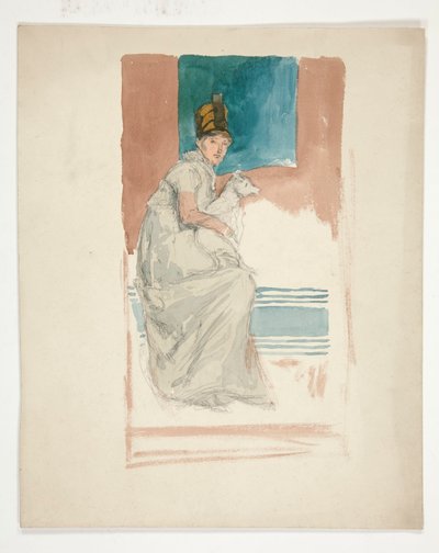 Kvinde med en skødehund af Edwin Austin Abbey