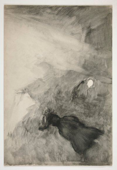 Kvinde læser, figur ser på - (uidentificeret illustration) af Edwin Austin Abbey