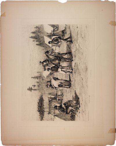 Aviser i lejren, 1876 af Edwin Austin Forbes