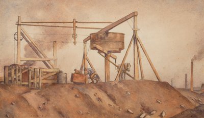 In the Gin Pit (akvarel på papir) af Edwin Butler Bayliss