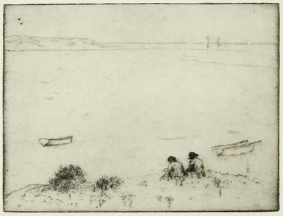 Skitsering ved havet (ætsning) af Edwin Butler Bayliss