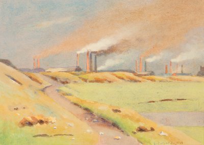 Skorstenene (akvarel på papir) af Edwin Butler Bayliss