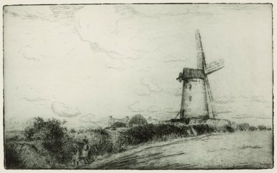 Vindmøllen (ætsning) af Edwin Butler Bayliss