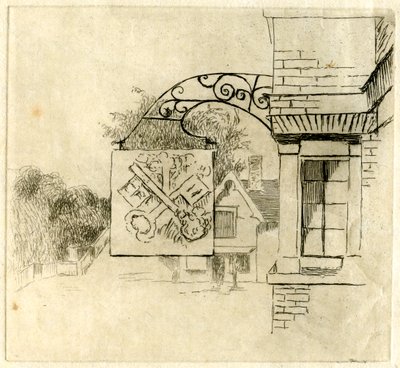 Sign of the Cross Keys, St. Neots, Cambridgeshire, 1881. af Edwin Edwards