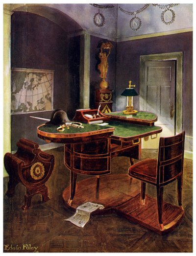 Kampagnebord af Napoleon I, Chateau de la Malmaison, Frankrig, 1911-1912. af Edwin Foley