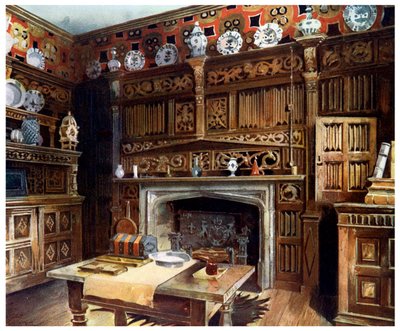 Panelstudiet på Groombridge Place, Kent, 1910. af Edwin Foley
