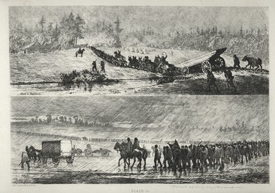 Marching in the Rain af Edwin Forbes
