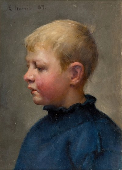 Head Of A Fisher Boy, 1887. af Edwin Harris