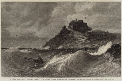 A Fresh Gale, Mount Orgueil, Jersey af Edwin Hayes